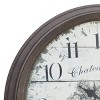 Metal Wall Clock with Bordeaux Brown - Olivia & May - 4 of 4