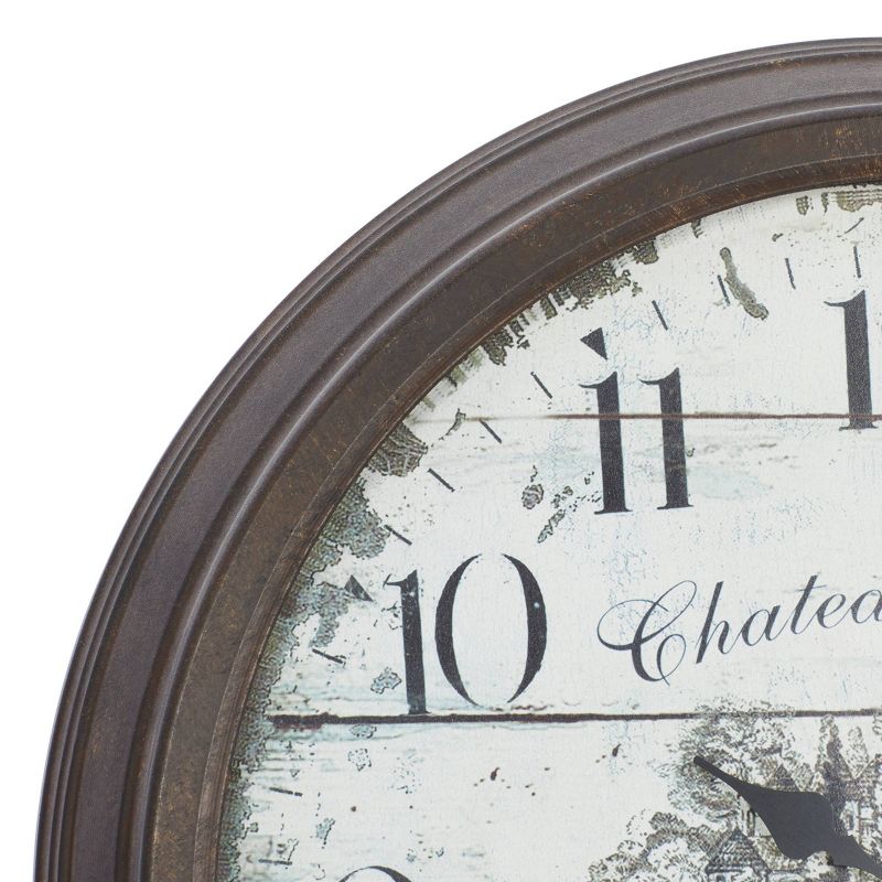 Metal Wall Clock with Bordeaux Brown - Olivia & May, 4 of 8