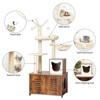 Cat Tree with Litter Box Furniture Hidden Enclosure, 2-in-1 Modern Tower, Cat Condo with Scratching Posts - 4 of 4