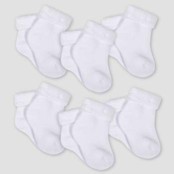 Gerber Baby 6pk Wiggle-Proof Socks - White