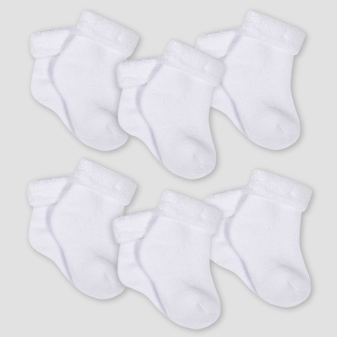 Gerber Baby Girl Wiggle Proof Socks, 4-Pack (Newborn - 0/6M) 