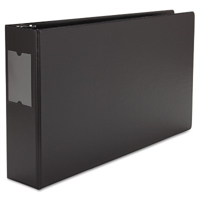 UNIVERSAL Legal-Size Round Ring Binder with Label Holder 3" Capacity 11 x 17 Black 35423