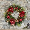 30-inch Artificial Holiday Pre-Lit LED Magnolia Wreath - 4 of 4