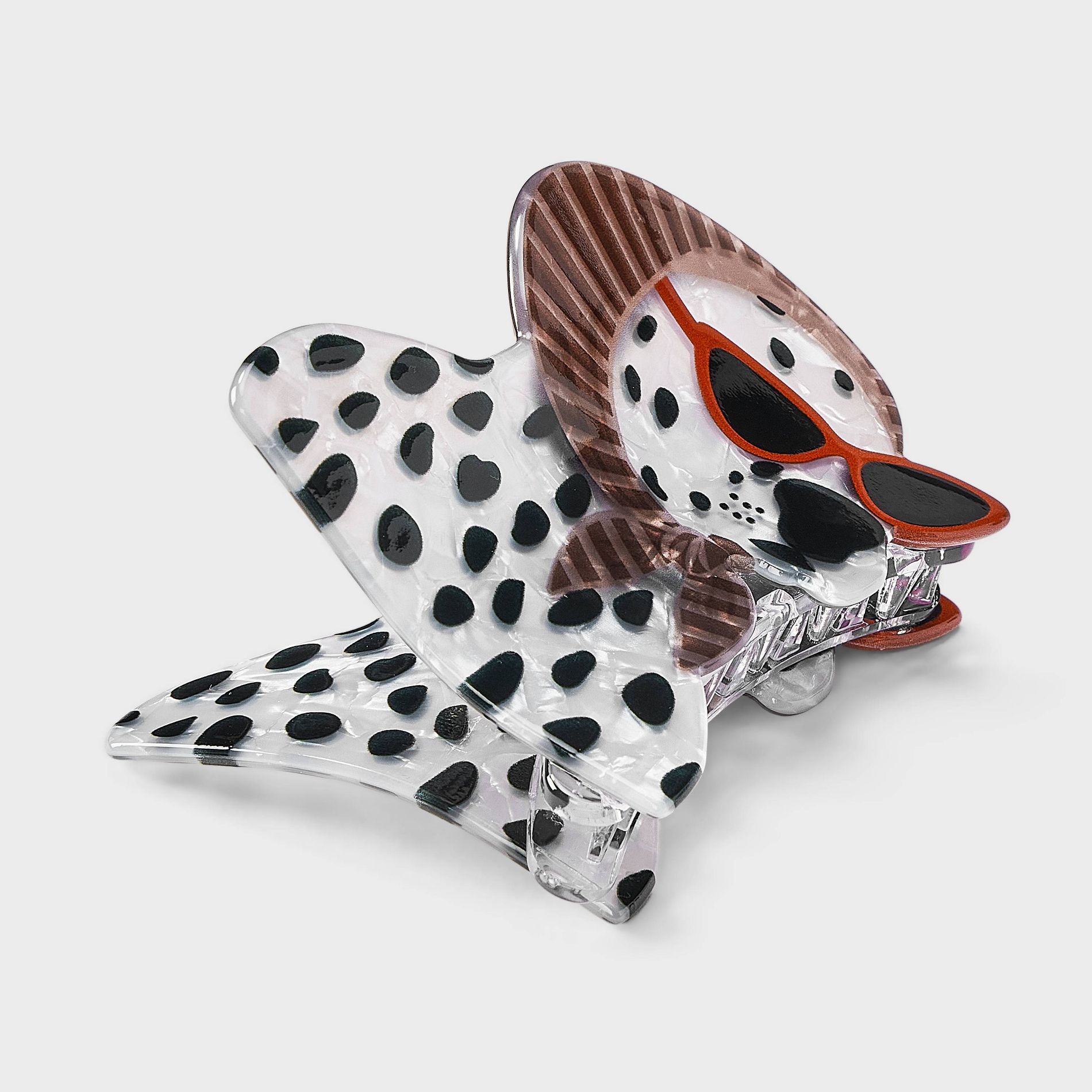 Dog with Headscarf & Glasses Claw Hair Clip - A New Day™ White/Black