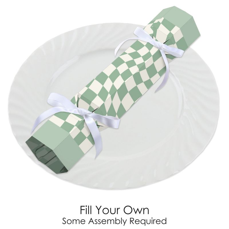 Big Dot of Happiness Sage Green Checkered Party - No Snap Party Table Favors - DIY Cracker Boxes - Set of 12, 3 of 10