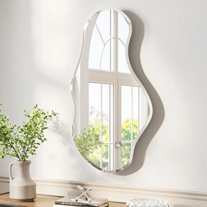 Irregular Wall Mirror 26"x46", Frameless Asymmetrical Mirror, Modern Wall Mirrors Decorative - 1 of 4