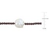 EVERLY JEWELRY | Sterling Silver 13-15mm Cultured Freshwater Pearl and Purple Garnet Beaded Layering Necklace - 20 in - 3 of 4
