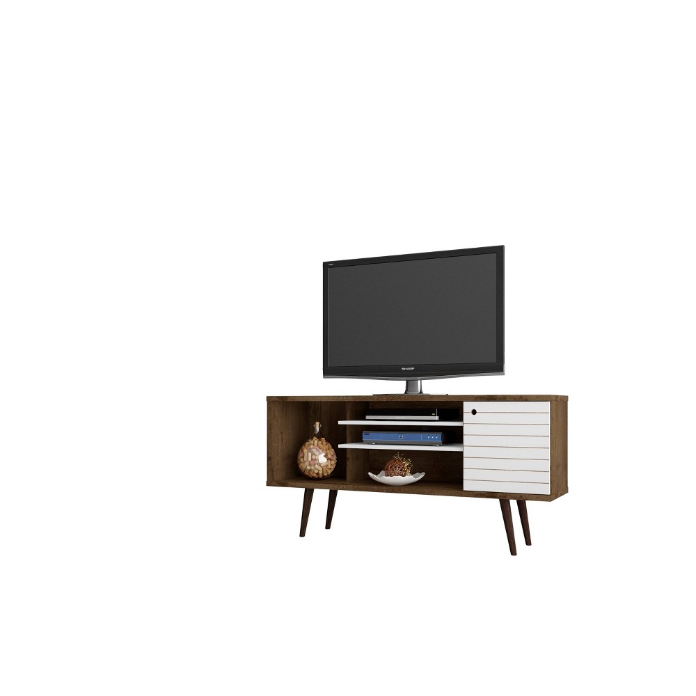 Photos - Mount/Stand 53.14" Liberty TV Stand for TVs up to 50" Rustic Brown/White - Manhattan C