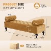 KWPZQEB 60¡± End of Bed Bench, Velvet Ottoman with Upholstered & 2 Detachable Pillows, Window Bench with Button-Tufted for Bedroom, Living Room - 3 of 4
