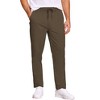 COOFANDY Men's Casual Cotton Pants Regular Fit Elastic Waist Drawstring Twill Pants Straight Leg Chino Pants - 3 of 4