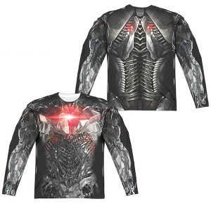 Men's Justice League Movie Cyborg Uniform (Front Back Print) Long Sleeve Costume T-Shirt - 1 of 4