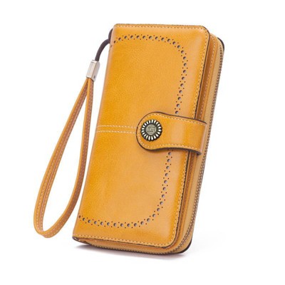 FATMOON Leather Wallets for Women - Large Capacity with Detachable Wrist Strap, Perfect for Travel, Shopping & Daily Use