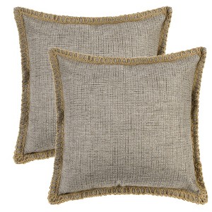 Unique Bargains Bedroom Linen Solid Color Throw Pillow Covers 2 Pcs - 1 of 4