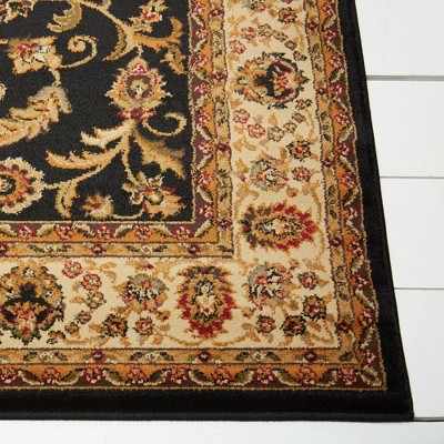 Tufted Black/Ivory Synthetic Rectangular Area Rug