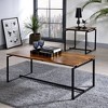 48" Jurgen Coffee Table Oak/Black - Acme Furniture: Loop Leg Design, Wood & Metal - 4 of 4