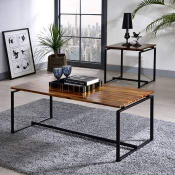 48" Jurgen Coffee Table Oak/Black - Acme Furniture