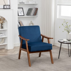 CAVINAS Accent Chair Comfy Chair Lounge Chair with Microfiber Upholstery and Solid Wood Frame for Living Room, Bedroom - 1 of 4