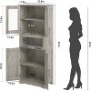 Tall Bathroom Cabinet, Freestanding Storage Cabinet with Glass Doors and Adjustable Shelves and Drawers, 67" Tall Cabinet for Kitchen, Pantry - 2 of 4