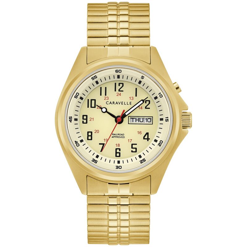 Caravelle designed by Bulova Men's Traditional 3-Hand Quartz Watch with Light Up Feature, 1 of 9