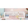 Streamdale Twin Size Wood Floor Bed Frame with Fence and Door, White - 4 of 4