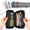 Fmeida Pencil Case, Large Capacity Students Stationery Pouch Pen Bag Holder, Portable Desk Organizer with Double Zipper for School Office Supplies - 4 of 4