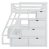 NicBex Full Size Loft Bed with Desk Pine Bed Frame with 2 Shelves, 7 Drawers, Stairs and Full Length Guardrail, No Box Spring Required - 4 of 4