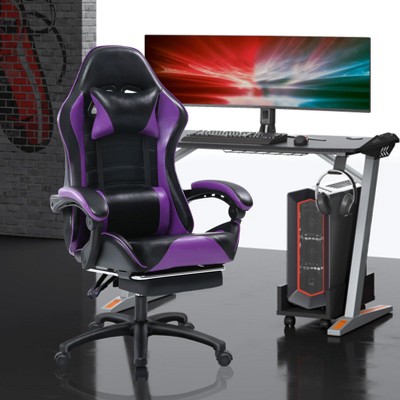 KTMBDW Gaming Chair, Computer Chair with Footrest and Lumbar Support,Height Adjustable Game Chair with 360°-Swivel Seat and Headrest for Office,Gaming