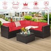 Costway 6PCS Rattan Patio Sectional Sofa Conversation Set Outdoor - 4 of 4