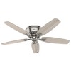 Hunter 52" Builder Lighted Ceiling Fan Brushed Nickel Finish, Light Gray Oak Blades, 5 Blades, Pull Chain Control - 2 of 4