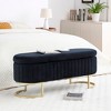 NicBex 50 Inch Oval Storage Ottoman Bench with Golden Metal Legs for Bedroom,Living Room,Entryway,Window - 2 of 3