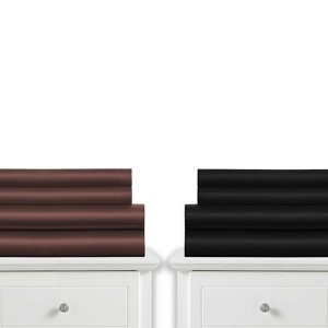 Copper Zone 8 Piece Silky Soft Satin Sheet Sets - 1800 S ,Wrinkle, Fade, Stain Resistant - Deep Pockets - 1 of 2