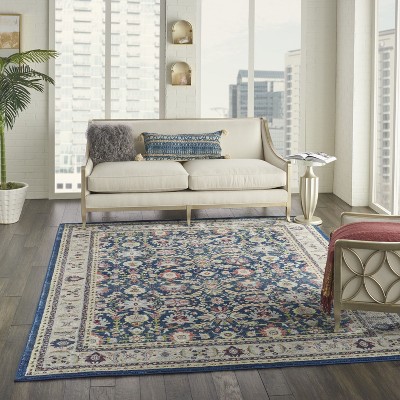 Global Vintage Multicolor Synthetic 8' x 10' Easy-Care Area Rug