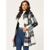 Allegra K Women's Buffalo Checks Winter Peter Pan Collar Long Plaid Coat - 3 of 4