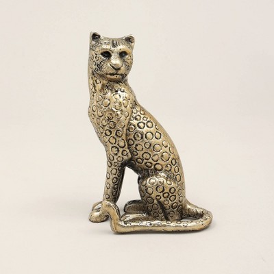 TopComfy Decorative Object Jaguar Sculpture Animal Figurine Unique Design for Modern Home Decor, Gold, 5.5"*3.5"*8.5"