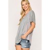 Slickblue Women's Rib Knit Dolman Sleeve Top, Relaxed Fit Heather Grey Top, Casual Everyday Style, Size S-L - 3 of 4