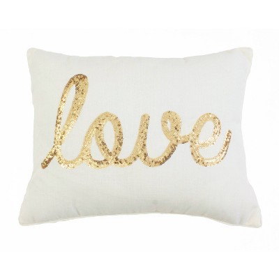 white sequin cushion