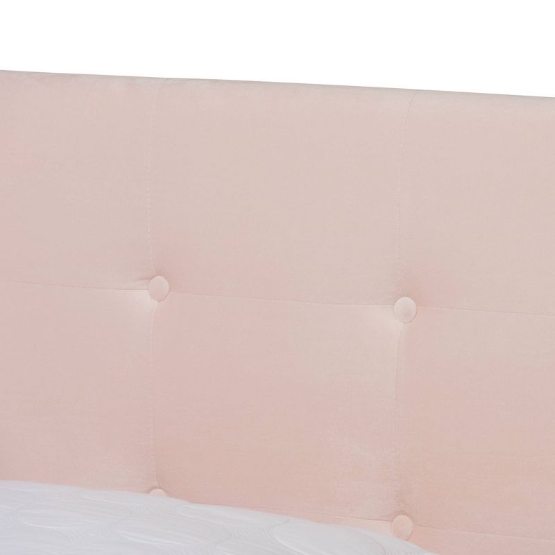 Caprice Glam Velvet Fabric Upholstered Panel Bed - Baxton Studio, 5 of 11