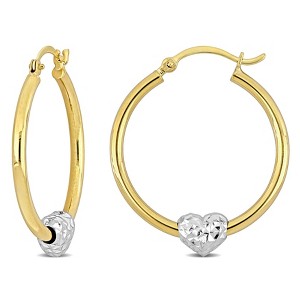EVERLY JEWELRY | 14k Two-Tone Gold Heart Hoop Earrings - 1 of 4