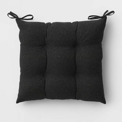 Tufted Woven Outdoor Seat Cushion DuraSeason Fabric™ Black - Threshold™