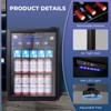 R.W.FLAME 95 Can Beverage Cooler,Compact Fridge for Soda,Clear Glass Door,Quiet Compressor,Adjustable Temperature,Freestanding,2.4 Cu.ft - 4 of 4