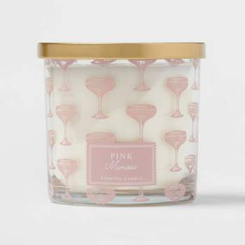 14oz Lidded Glass Candle Pink Mimosa - Threshold™