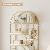 6-Tier Arched Bookcase - 81.7" Tall Geometric Bookshelf for Home & Office - Modern Storage Shelf for Books, Vinyl Records, Decor - 3 of 4