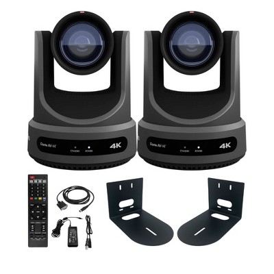 PTZOptics 2 x Move SE PTZ Camera with 20x Optical Zoom (Gray) (PT20X-SE-GY-G3) + 2 x Wall Mount