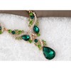 Anna-Kaci Elegant Crystal Bridal Necklace Earrings Set ÊØè Rhinestone Wedding Party Costume Jewelry for Brides and Bridesmaids - 3 of 4