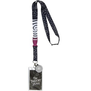 The Twilight Zone ID Lanyard Badge Holder w Hypnotic Spiral Rubber Pendant - 1 of 4