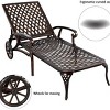 1-Piece Aluminum Cast Chaise Lounge Chair for Outdoor Poolside, Patio, Garden or Deck Weather Resistant Reclining Sun Lounger-Maison Boucle - 2 of 4
