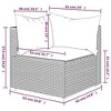 vidaXL Patio Corner Sofa Black PE rattan Compact Adjustable Feet - 4 of 4
