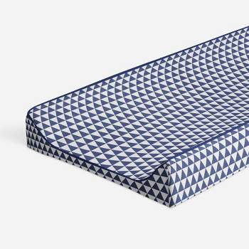 Bacati - Navy Triangles Quilted Muslin Changing Pad Cover