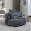 Lazy Sofa Chaise Lounge Chenille Single Sofa Bean Bag Chair Couch Upholstered Accent Chair with 3 Pillows, No Assembly Needed-ModernLuxe - 2 of 4