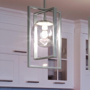 Urban Ambiance Luxury Minimalist Pendant Light,  13.125"H x 8.25"W,  Brushed Nickel Finish, UHP3250 - 1 of 4